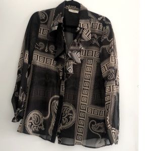 Versace black and gold blouse